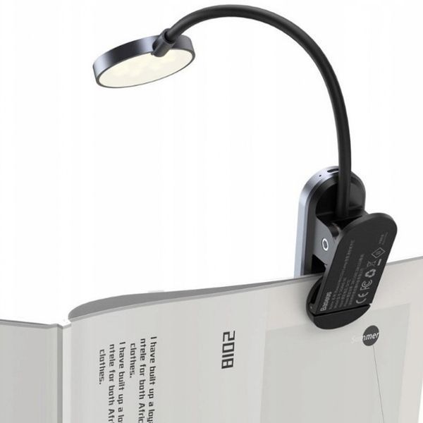 Лампа Baseus Comfort Reading Mini Clip Lamp (DGRAD-0) Dark Gray 656-03679 фото