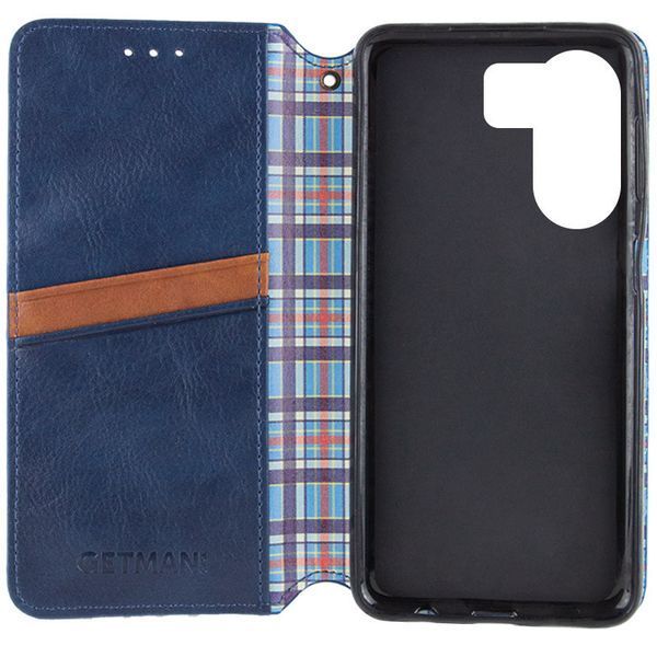 Шкіряний чохол-книжка GETMAN Cubic для Xiaomi Redmi 13C / Poco C65 Синій 555-01739 фото