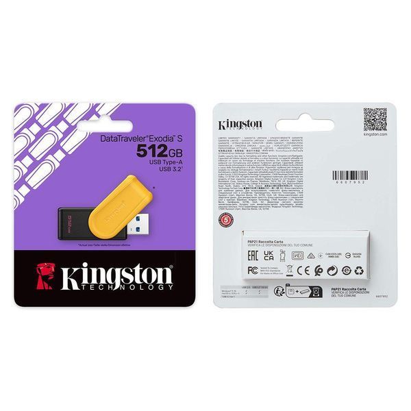 Флеш-накопитель Kingston USB 3.2 DT Exodia S 512GB Black/Yellow DTXS/512GB фото