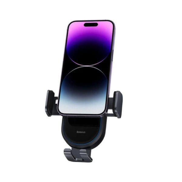 Тримач для мобiльного з БЗП Baseus LightChaser Series Wireless Charging Electric Car Mount 15W Cosmic Black 656-00515 фото