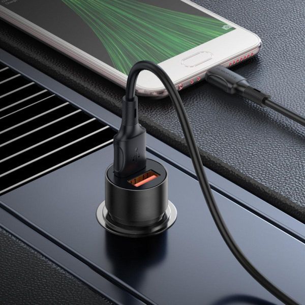 Автомобильное зарядное устройство BOROFONE BZ19B Wisdom 36W dual port QC3.0 car charger set(Micro) Black 656-00301 фото
