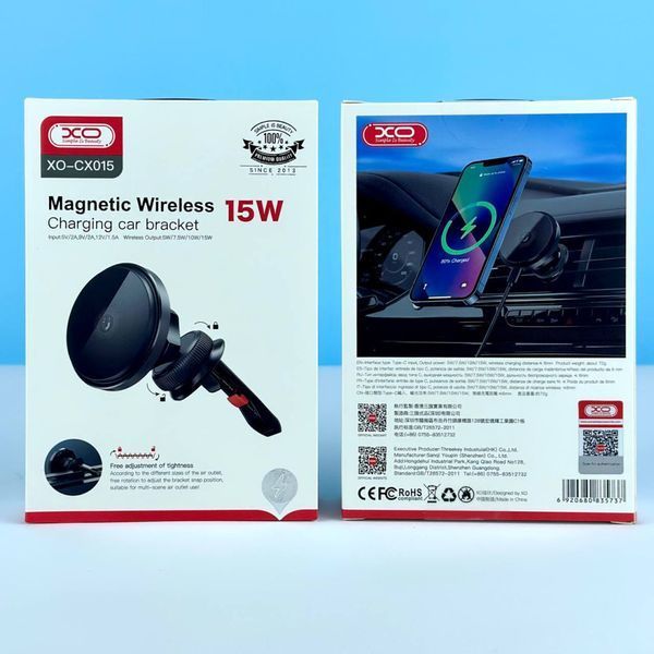 Магнітний тримач з бездротовою зарядкою XO CX015 з MagSafe Чорний 201-00065 фото