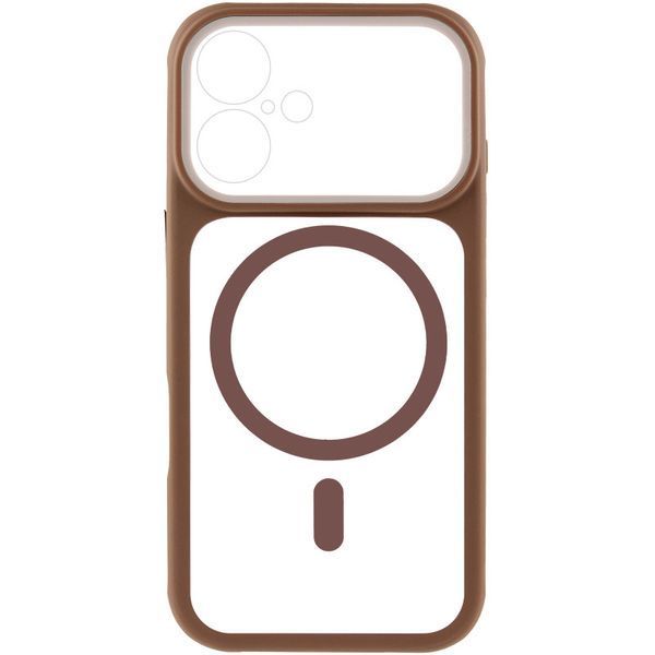 Чехол TPU+PC GETMAN Moon Clear with MagSafe для Apple iPhone 16 (6.1") Brown 656-08415 фото