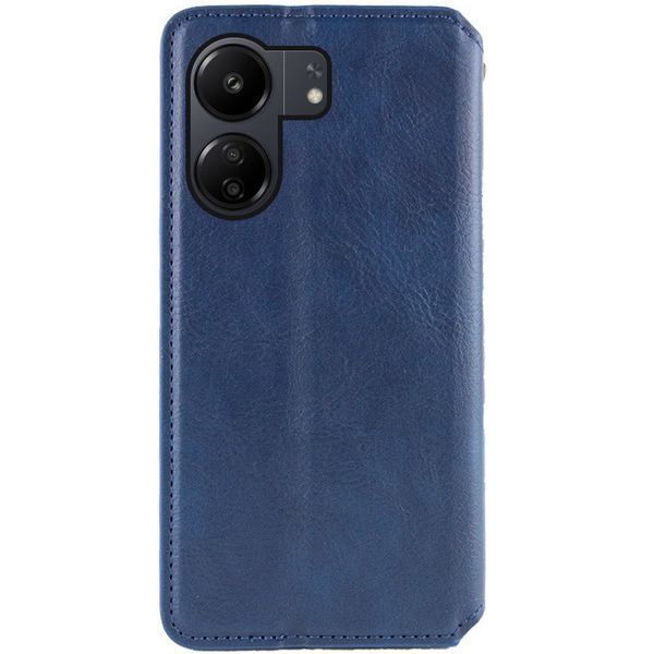 Шкіряний чохол-книжка GETMAN Cubic для Xiaomi Redmi 13C / Poco C65 Синій 555-01739 фото