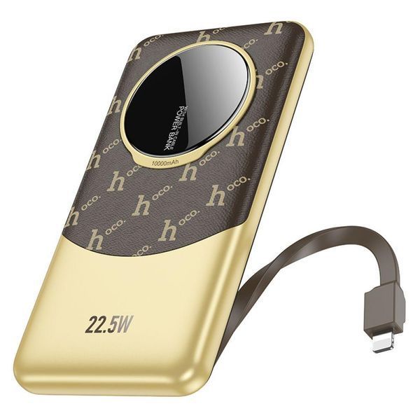 Power Bank Hoco Q29 Nobility 22.5W+PD20W with cable (iP) 10000 mAh Коричневий 656-01473 фото