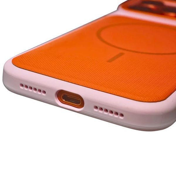 Чехол TPU TechWoven Hybrid with MagSafe для Apple iPhone 16 Pro (6.3") Pink / Orange 214-04743 фото