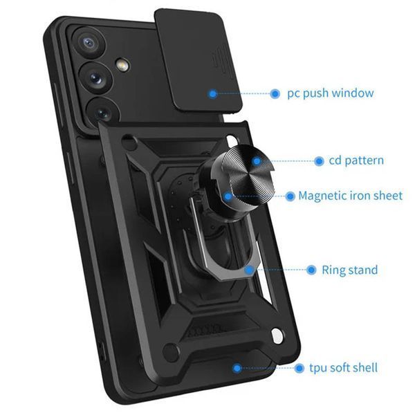 Ударостійкий чохол Camshield Serge Ring для Samsung Galaxy S25+ Black 777-04301 фото