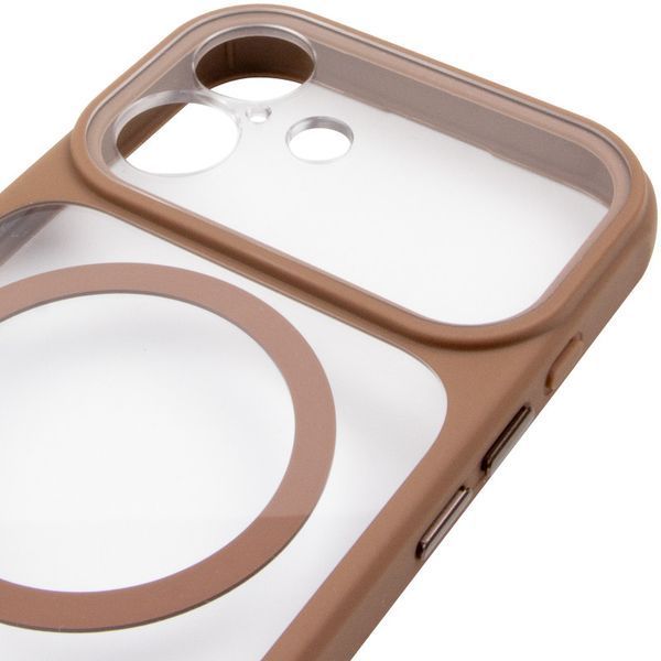 Чехол TPU+PC GETMAN Moon Clear with MagSafe для Apple iPhone 16 (6.1") Brown 656-08415 фото