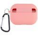 Силиконовый футляр с микрофиброй для наушников Airpods Pro 3 Pink 656-08089 фото 2