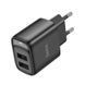 Мережевий зарядний пристрій HOCO C141A Smart dual-port charger Black 6942007627849 фото 3