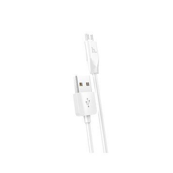 Кабель HOCO X1 USB to Micro 2.4A, 1m, PVC, PVC connectors, White 6957531032038 фото