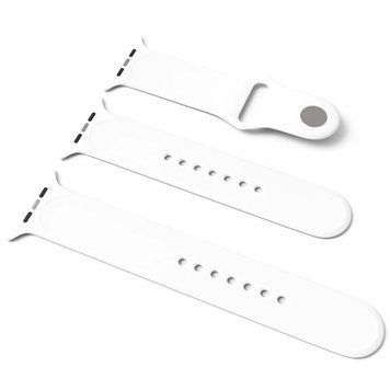 Силіконовий ремінець для Apple Watch Sport Band 38/40/41/42mm(ser.10) (S/M & M/L) 3pcs White 212-01197 фото