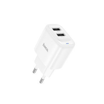 Сетевое зарядное устройство HOCO C141A Smart dual-port charger White 6942007627856 фото
