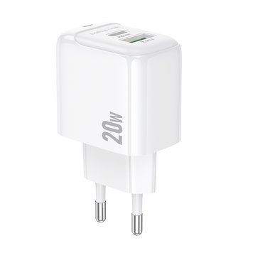 Мережевий зарядний пристрій BOROFONE BAS44A Potential PD20W+QC3.0 charger(EU) White 6941991113840 фото