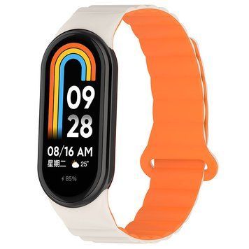 Ремешок Dual-color Magnetic для Xiaomi Mi Band 9/8/10 White / Orange 212-01653 фото
