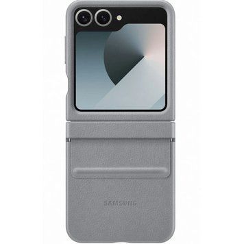 Кожаный чехол Leather Case для Samsung Galaxy Z Flip6 Gray 555-03219 фото