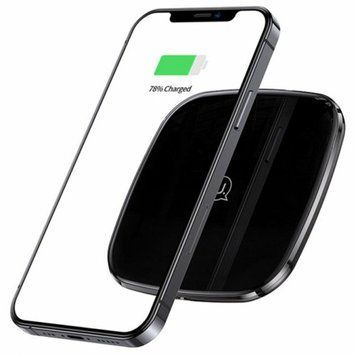 Бездротовий зарядний пристрій Usams CD154 Zinc Alloy Ultra-thin Fast Wireless Charger 15W Black 656-01274 фото