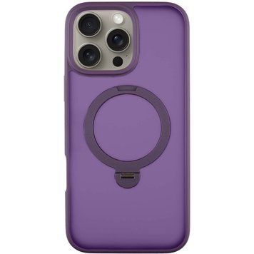 Чехол TPU+PC Metal Buttons with MagSafe Colorful HQ Ring для iPhone 16 Pro (6.3") Purple 555-00621 фото