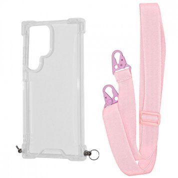 Чохол WAVE Clear Case With Strap для Samsung Galaxy S24 Ultra Pink Sand 208-05188 фото