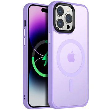 Чехол TPU+PC Metal Buttons with MagSafe Colorful для Apple iPhone 13 Pro (6.1") Light Purple 555-03089 фото