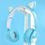 Детские беспроводные наушники с кошачьими ушками QC-28T Cat Ear Голубой 202-00373 фото