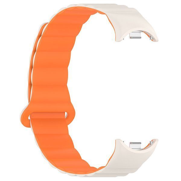 Ремінець Dual-color Magnetic для Xiaomi Mi Band 9/8/10 White / Orange 212-01653 фото
