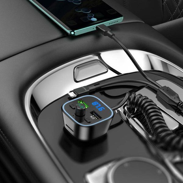 Автомобильное зарядное устройство с FM-модулятором BOROFONE BC45 Prestige QC3.0 2-in-1 автомобиль BT FM transmitter with cable 18W Black 656-00575 фото