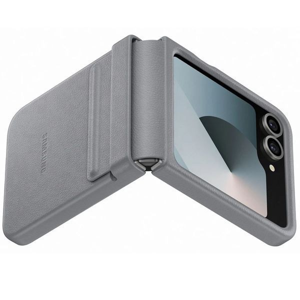 Кожаный чехол Leather Case для Samsung Galaxy Z Flip6 Gray 555-03219 фото