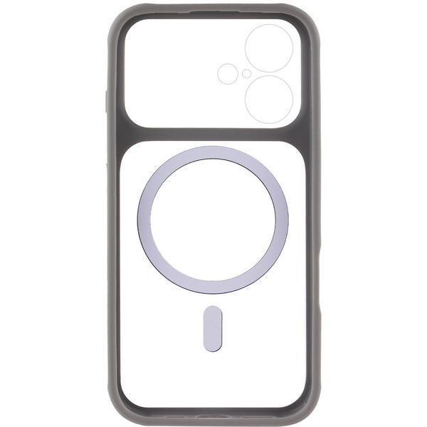 Чохол TPU+PC GETMAN Moon Clear with MagSafe для Apple iPhone 16 (6.1") Grey 656-08416 фото
