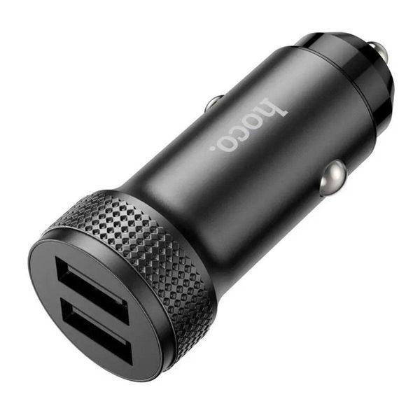 Автомобильное зарядное устройство HOCO Z49 Level dual port car charger Black 656-00358 фото