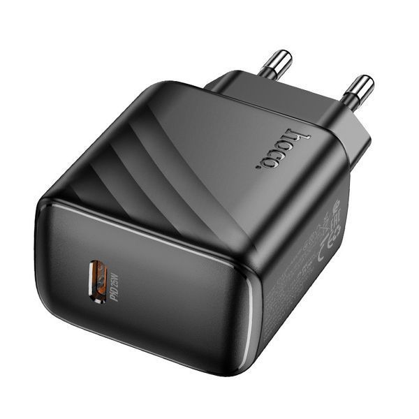Мережевий зарядний пристрій HOCO CS24A Puerto single-port PD25W charger (EU) Black 6942007639750 фото