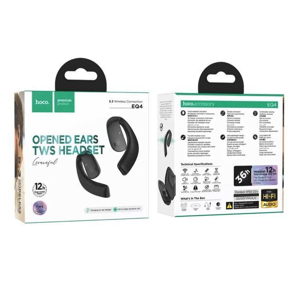 Беспроводные наушники HOCO EQ4 Graceful true wireless BT headset Black 656-01619 фото