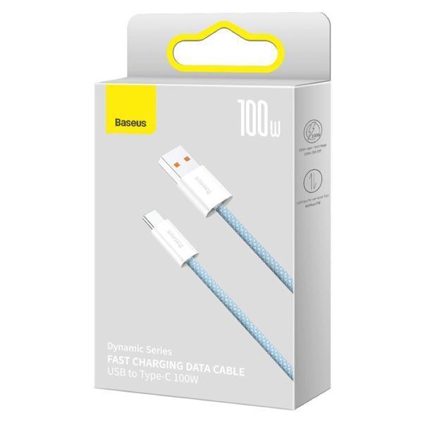 Кабель Baseus Dynamic Series Fast Charging Data Cable USB to Type-C 100W 1m Blue CALD000603 фото