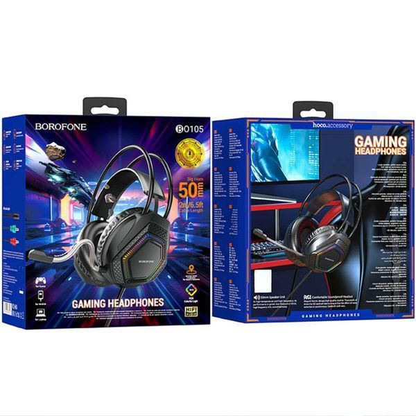 Навушники BOROFONE BO105 Thunder gaming headphones Black 656-01004 фото