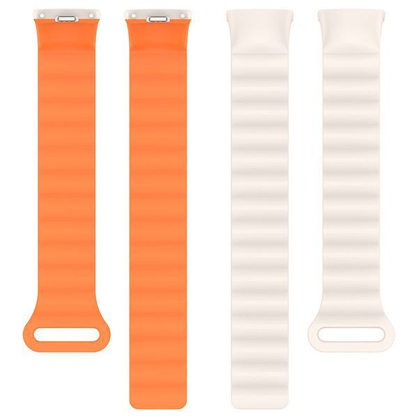 Ремінець Dual-color Magnetic для Xiaomi Mi Band 9/8/10 White / Orange 212-01653 фото