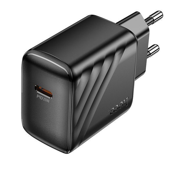 Мережевий зарядний пристрій HOCO CS24A Puerto single-port PD25W charger (EU) Black 6942007639750 фото