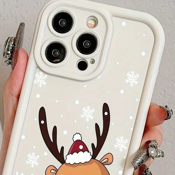 Новогодний чехол для iPhone 13 White deer 777-02162 фото