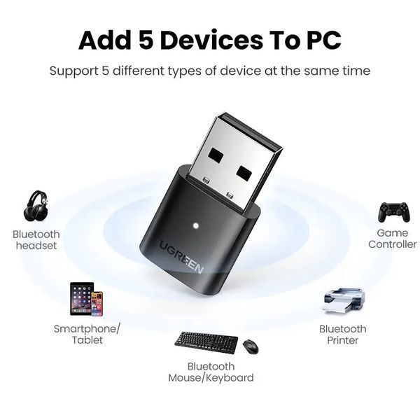 Адаптер UGREEN CM390 USB Bluetooth 5.0 Adapter (UGR-80889) UGR-80889 фото