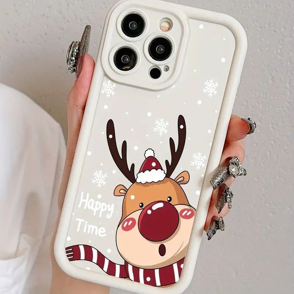 Новогодний чехол для iPhone 13 White deer 777-02162 фото