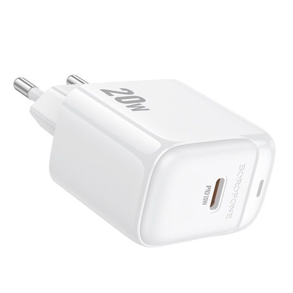 Мережевий зарядний пристрій BOROFONE BAS43A Potential single-port PD20W charger(EU) White 656-01336 фото