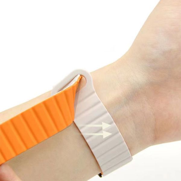 Ремінець Dual-color Magnetic для Xiaomi Mi Band 9/8/10 White / Orange 212-01653 фото