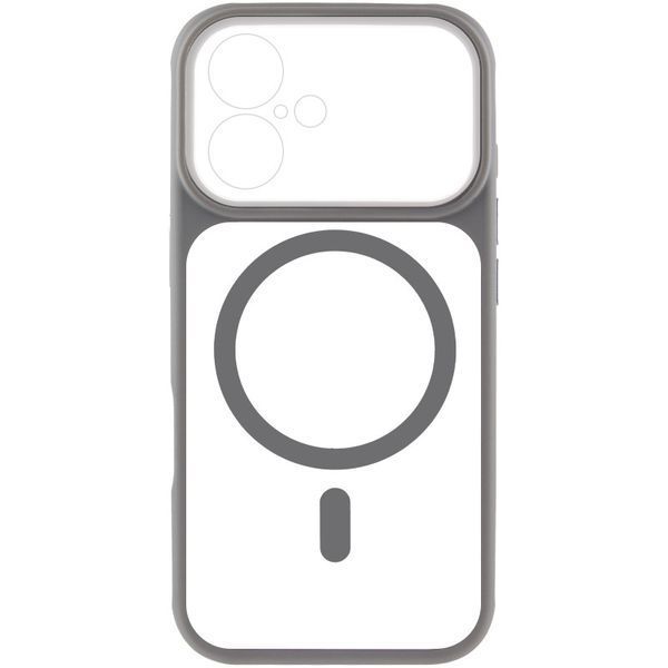 Чохол TPU+PC GETMAN Moon Clear with MagSafe для Apple iPhone 16 (6.1") Grey 656-08416 фото