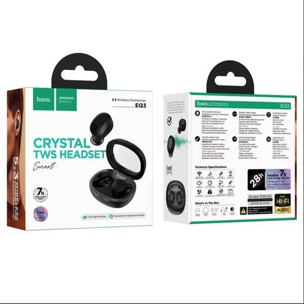 Наушники HOCO EQ3 Smart true wireless BT headset Black 656-00910 фото