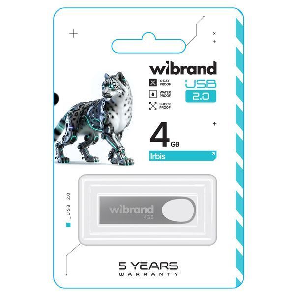 Флеш-накопитель Wibrand USB 2.0 Irbis 4Gb Silver WI2.0/IR4U3S фото