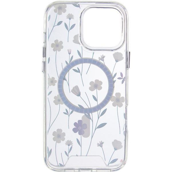 TPU+PC чехол Clear Garden with MagSafe для Apple iPhone 16 Pro (6.3") Cherry Petal 777-08219 фото
