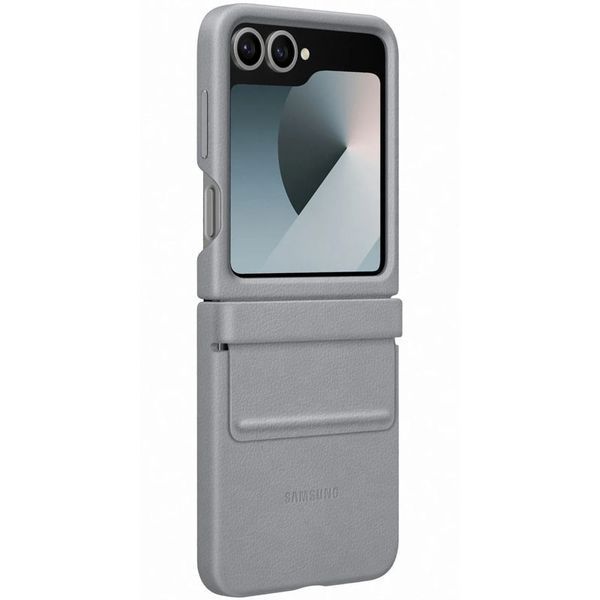 Кожаный чехол Leather Case для Samsung Galaxy Z Flip6 Gray 555-03219 фото