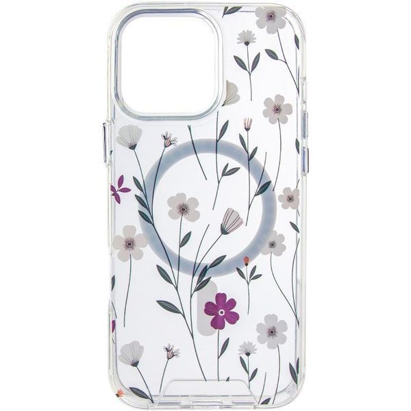 TPU+PC чехол Clear Garden with MagSafe для Apple iPhone 16 Pro (6.3") Cherry Petal 777-08219 фото