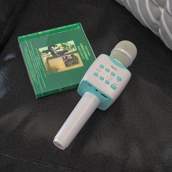 Портативная колонка-микрофон HOCO BK5 Cantando karaoke microphone, 5W, Blue 6931474742308 фото