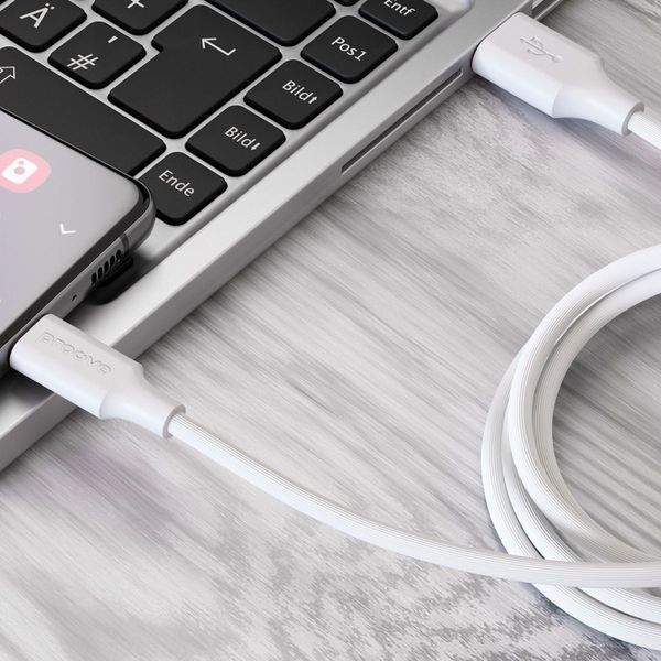 Кабель Proove Striped Silicone USB to Type-C (1m) white 656-02604 фото