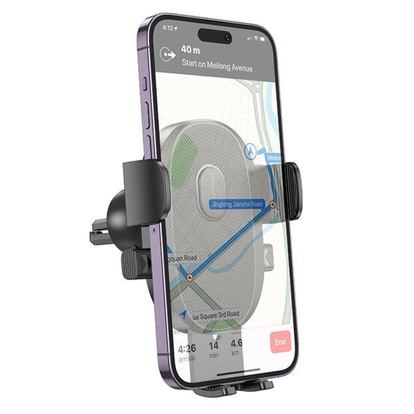 Держатель для мобильного BOROFONE BH92 Grand one-button car holder(air outlet) Black 656-00465 фото